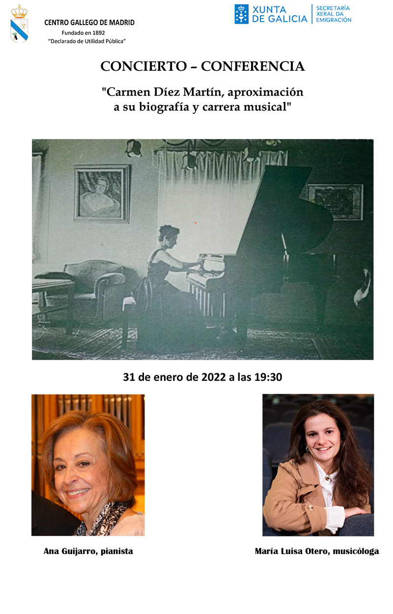 Conferencia-Concierto Carmen Diez Martín, aproximación a su biografía y carrera musical