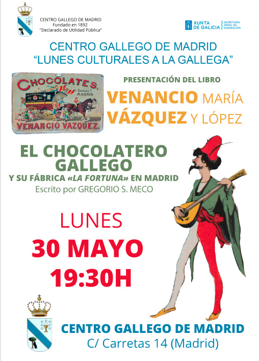 Presentación del libro sobre Venancio Mª Vázquez y López "El chocolatero gallego y su fábrica la Fortuna en Madrid"